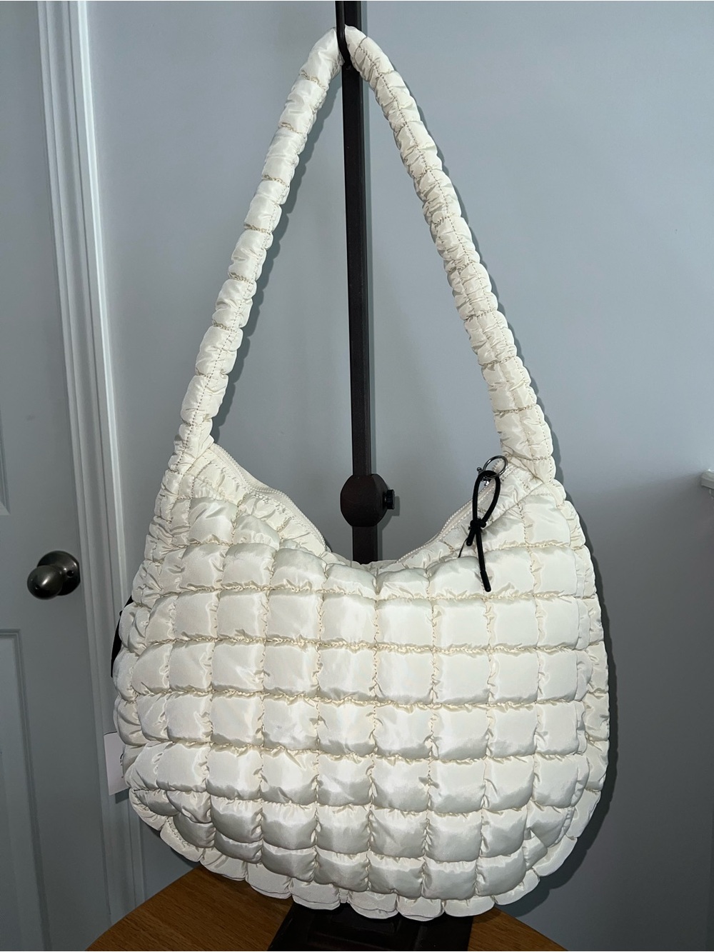Cream Puffer Quilted Hobo Shoulder Bag – NWT